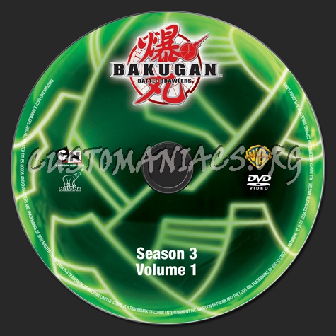 Bakugan Battle Brawers Season 3 Volume 1 dvd label