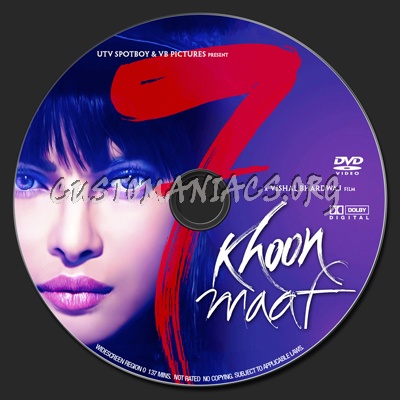 7 Khoon Maaf dvd label