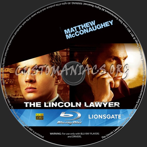 The Lincoln Lawyer blu-ray label