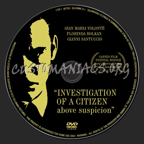 Investigation of a Citizen Above Suspicion dvd label