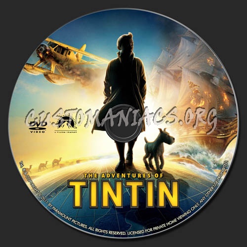 The Adventures of Tintin: The Secret of the Unicorn dvd label