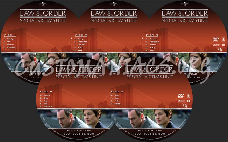 Law & Order: SVU - Season 6 dvd label