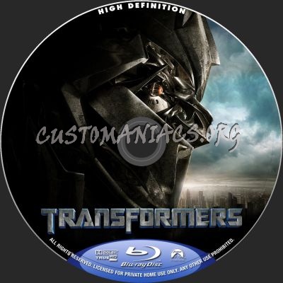 Transformers blu-ray label