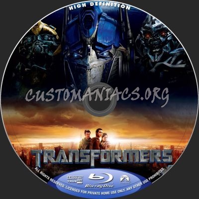 Transformers blu-ray label