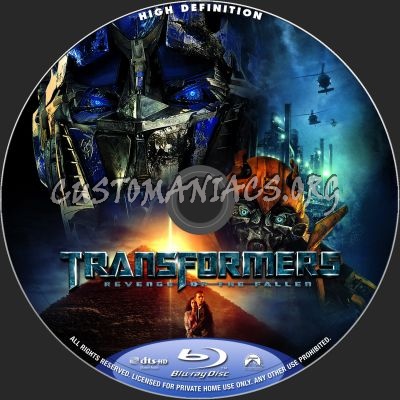 Transformers 2: Revenge Of The Fallen blu-ray label