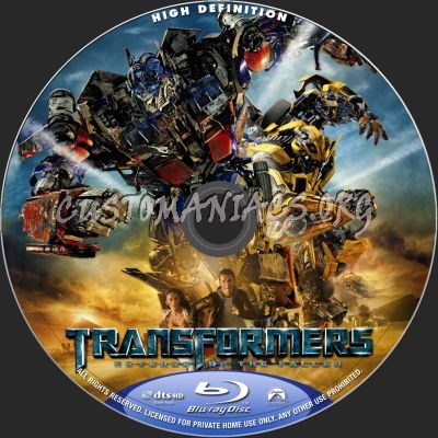 Transformers 2: Revenge Of The Fallen blu-ray label