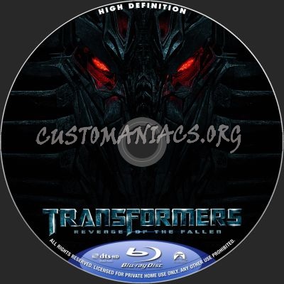 Transformers 2: Revenge Of The Fallen blu-ray label