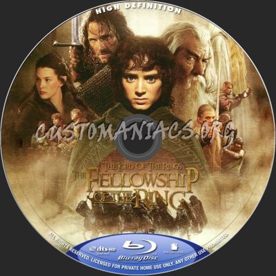 The Lord Of The Rings: Fellowship Of The Ring blu-ray label