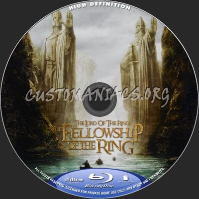 The Lord Of The Rings: Fellowship Of The Ring blu-ray label