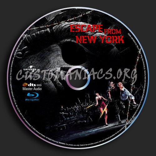 Escape From New York blu-ray label