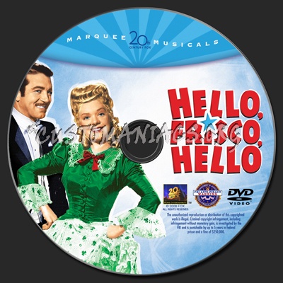 Hello Frisco, Hello dvd label