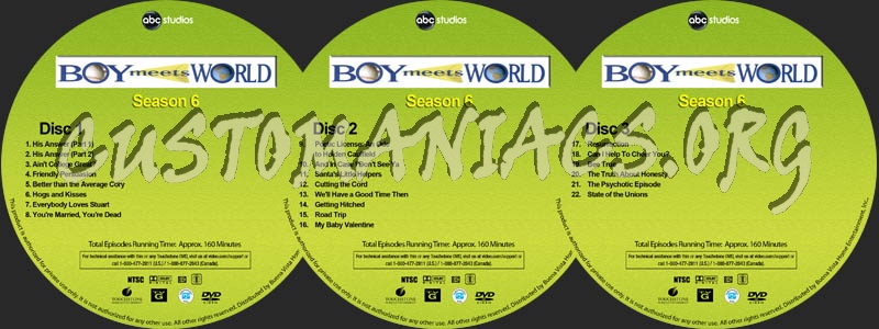 Boy Meets World: Season 6 dvd label