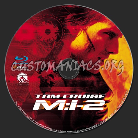 Mission Impossible 2 (M:i-2) blu-ray label