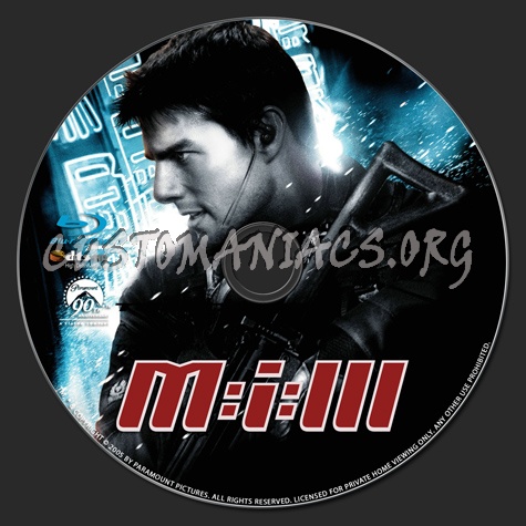 Mission Impossible 3 (M:i:III) blu-ray label