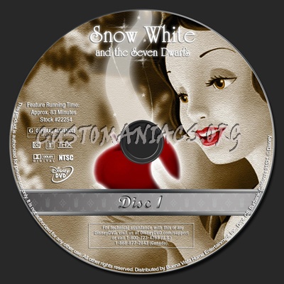 Snow White and the Seven Dwarfs dvd label