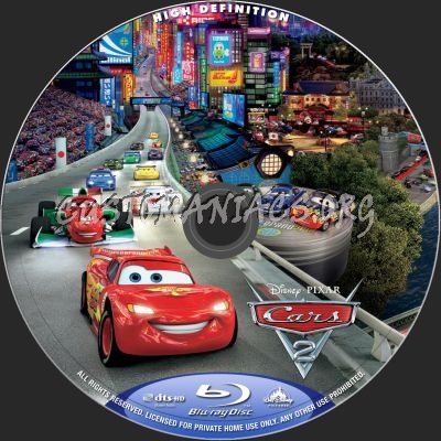 Cars 2 blu-ray label