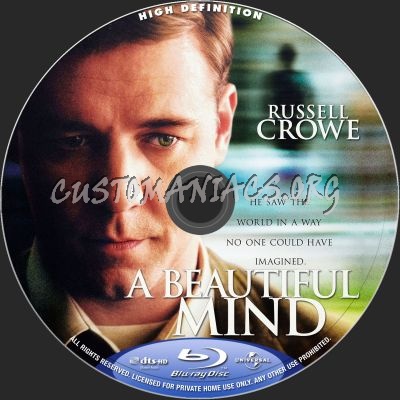 A Beautiful Mind blu-ray label