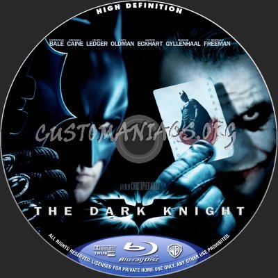 The Dark Knight blu-ray label