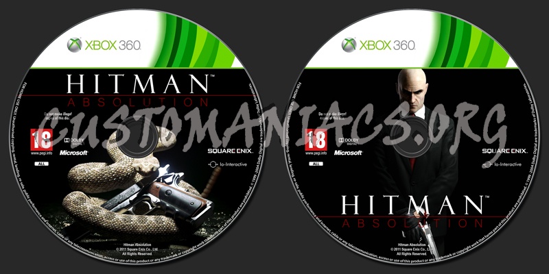 Hitman Absolution dvd label