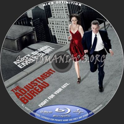 The Adjustment Bureau blu-ray label