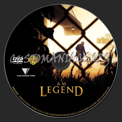 I Am Legend dvd label