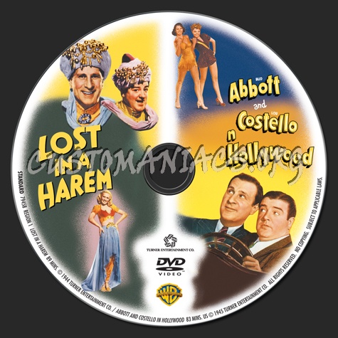 Lost in A Harem / Abbott and Costello in Hollywood dvd label