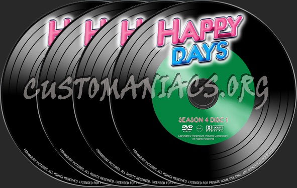 Happy Days Season 4 dvd label