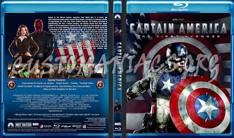 Captain America:The First Avenger blu-ray cover