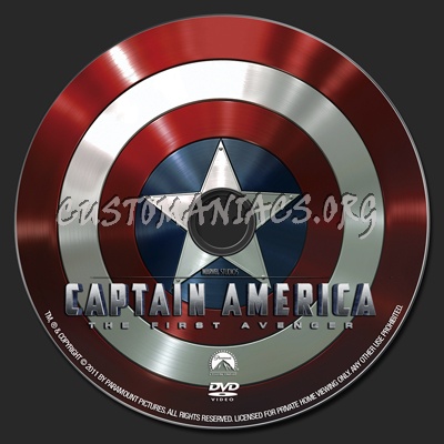 Captain America:The First Avenger dvd label