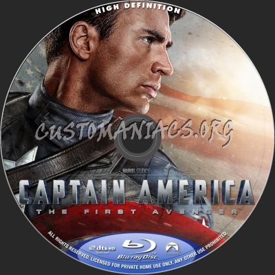 Captain America:The First Avenger blu-ray label