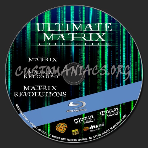 Matrix Trilogy blu-ray label