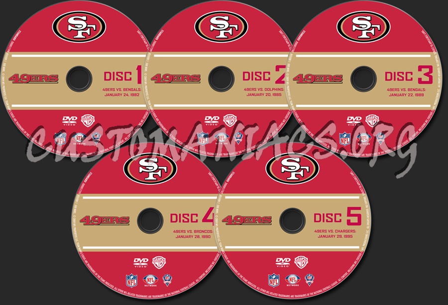 NFL 5 Greatest Games 49ers dvd label