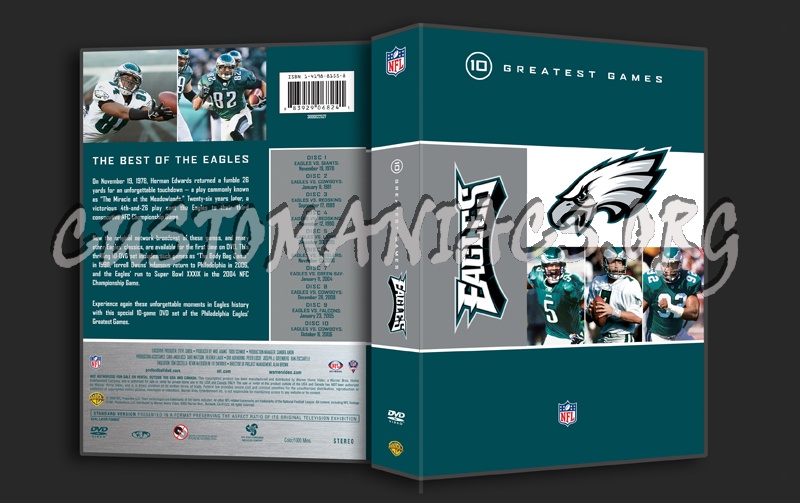 NFL 10 Greatest Games Eagles dvd cover