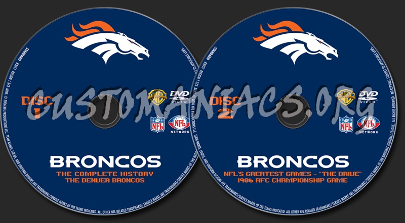 NFL Broncos The Complete History dvd label