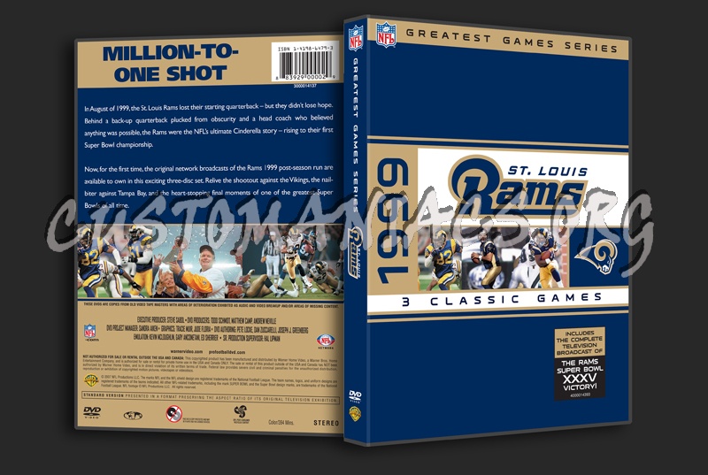 NFL Greatest Games Series St Louis Rams dvd cover