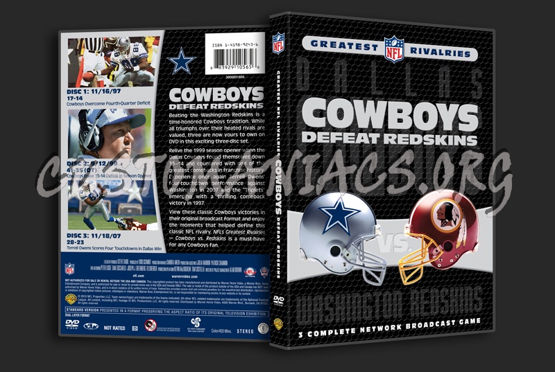 NFL Greatest Rivalries Dallas Cowboys Defeat Redskins dvd cover