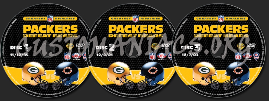 NFL Greatest Rivalries Green Bay Packers Defeat Bears dvd label