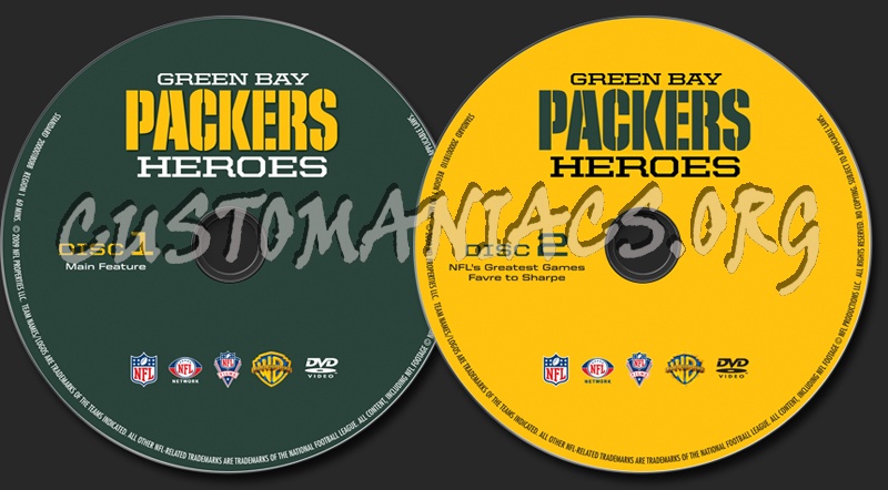 NFL Green Bay Packers Heroes dvd label