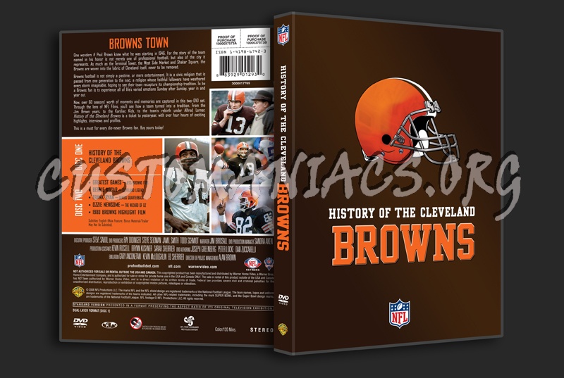 NFL History of the Cleveland Browns dvd cover