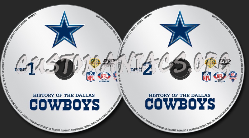 NFL History of the Dallas Cowboys dvd label