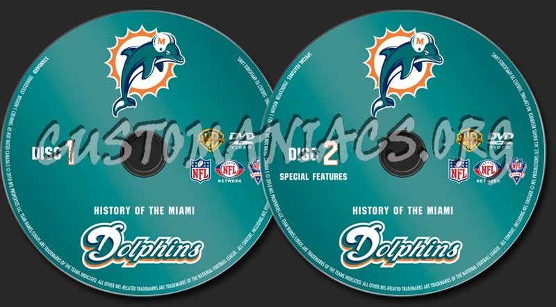 NFL History of the Miami Dolphins dvd label