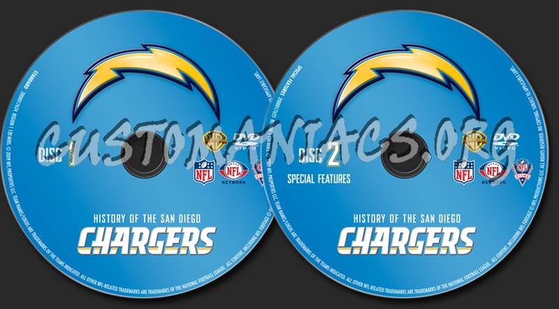 NFL History of the San Diego Chargers dvd label