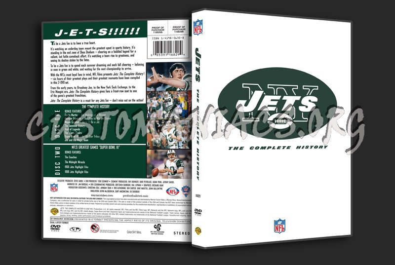 NFL Jets The Complete History dvd cover