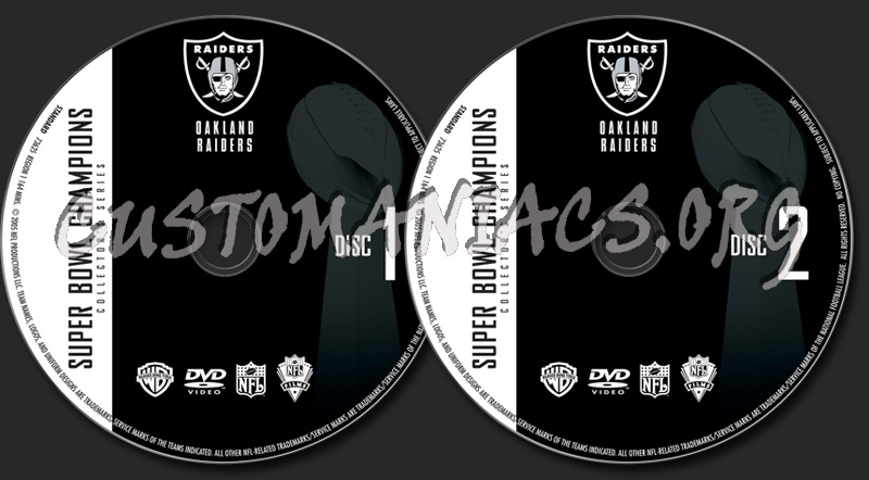 NFL Oakland Raiders Super Bowl Champions dvd label