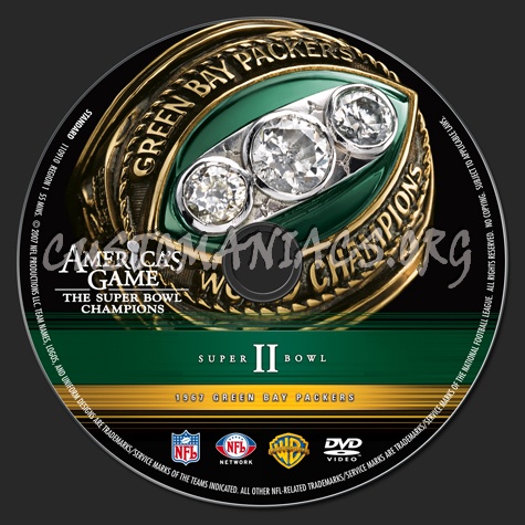 NFL Super bowl 02 1967 Green Bay Packers dvd label