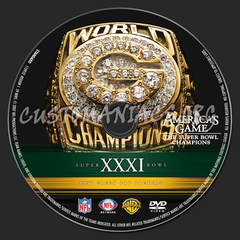 NFL Super bowl 31 1996 Green Bay Packers dvd label