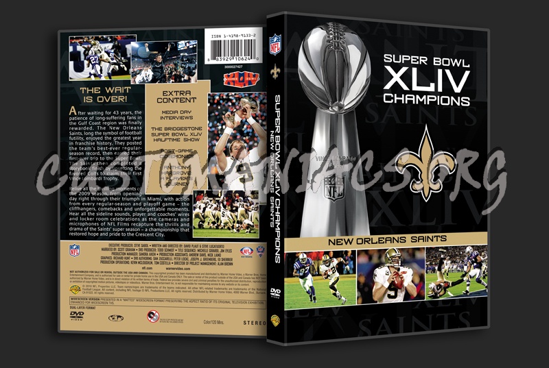 NFL Super bowl XLIV New Orleans Saints dvd cover