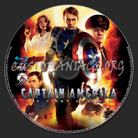 Captain America The First Avenger blu-ray label