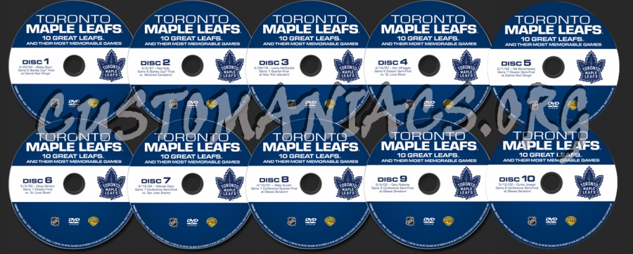 NHL Toronto Maple Leafs 10 Great Leafs dvd label