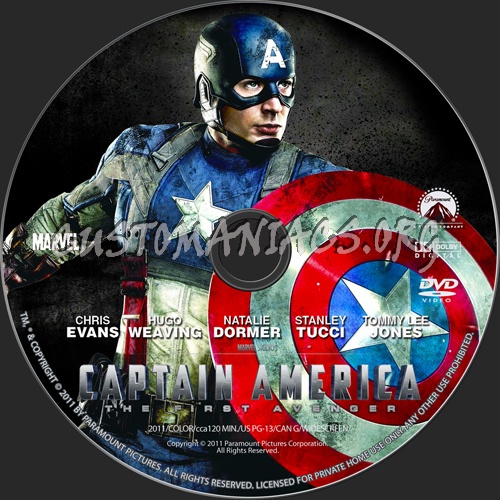 Captain America The First Avenger dvd label